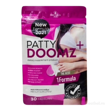 Viên uống nở ngực chăm sóc vùng kín Patty Doomz Plus (mẫu cũ Pretty Doomz plus) ảnh 1