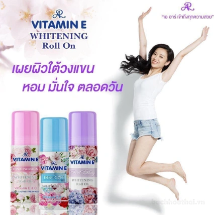 Lăn khử mùi hương nước hoa AR Vitamin E Whitening Roll On với Vitamin C & E  ảnh 4