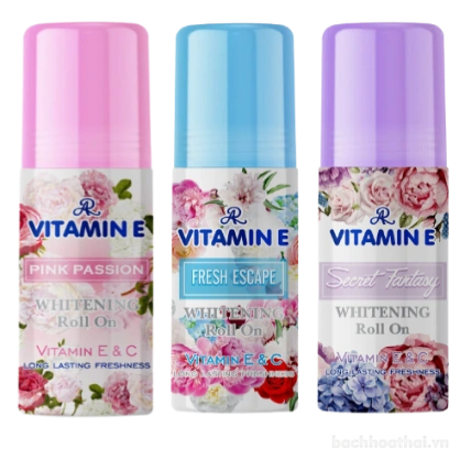 Lăn khử mùi hương nước hoa AR Vitamin E Whitening Roll On ảnh 1