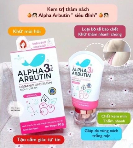 Kem thâm nách Alpha Arbutin 3 plus Organic Underarm Night Cream Thái Lan ảnh 9