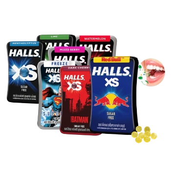 Ảnh sản phẩm Kẹo ngậm thơm miệng Halls XS vị Red Bull Thái Lan 1