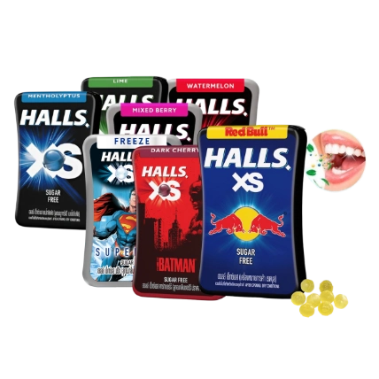 Kẹo ngậm thơm miệng Halls XS vị Red Bull Thái Lan ảnh 1