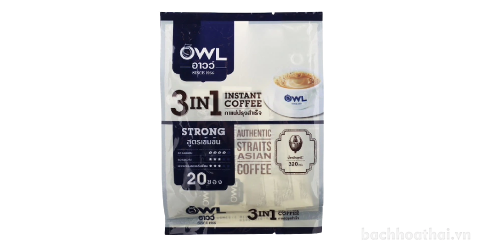 Cà phê sữa đậm đặc OWL 3 in 1 Instant Coffee