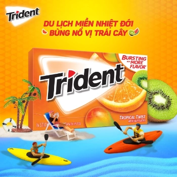 Ảnh sản phẩm Kẹo Trident Gum không đường vị trái cây nhiệt đới  2