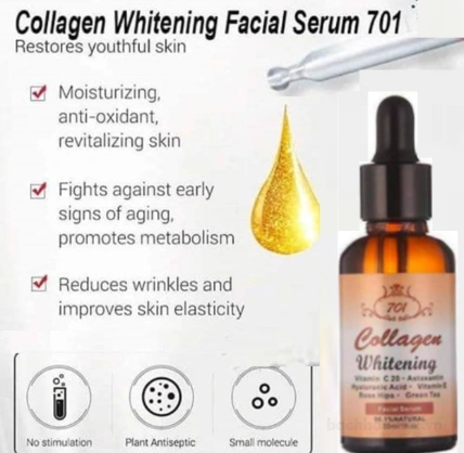 Serum dưỡng trắng loại bỏ thâm nám sẹo mụn 701 Collagen Whitening  ảnh 10