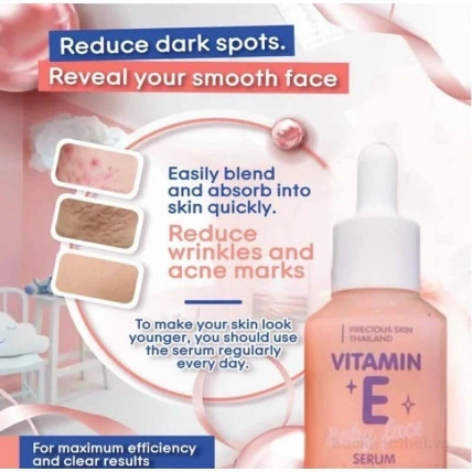 Serum dưỡng da Vitamin E đều màu da loại bỏ sẹo nám baby Face Serum Thái Lan ảnh 7
