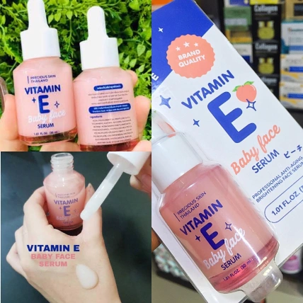 Serum dưỡng da Vitamin E đều màu da loại bỏ sẹo nám baby Face Serum Thái Lan ảnh 10