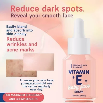 Serum dưỡng da Vitamin E đều màu da loại bỏ sẹo nám baby Face Serum Thái Lan ảnh 10