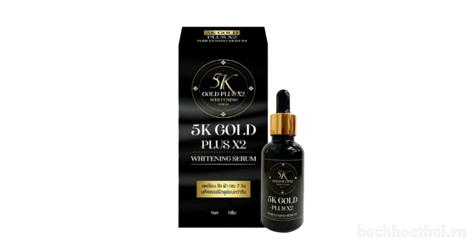 Serum dưỡng trắng da chống lão hóa 5K Gold Plus X2 Whitening