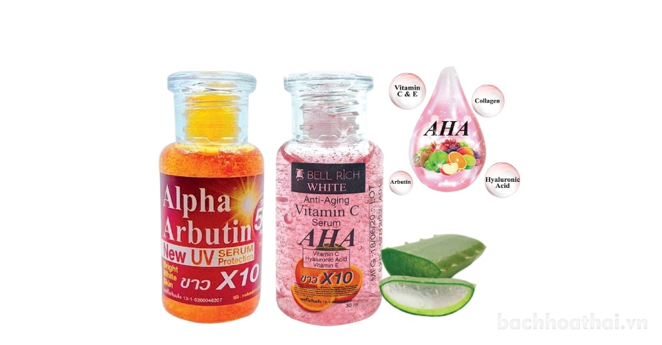 Serum kích trắng tẩy thâm đen Bell Rich Vitamin C AHA Whitening X10