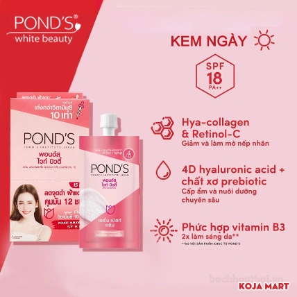 Túi serum dưỡng trắng chống nắng da ban ngày Pond’s Bright Beauty Thái Lan  ảnh 7