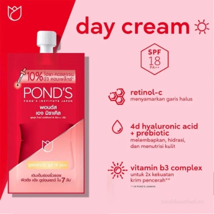 Túi serum dưỡng trắng chống nắng da ban ngày Pond’s Bright Beauty Thái Lan  ảnh 14