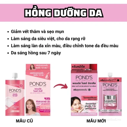 Túi serum dưỡng trắng chống nắng da ban ngày Pond’s Bright Beauty Thái Lan ảnh 18
