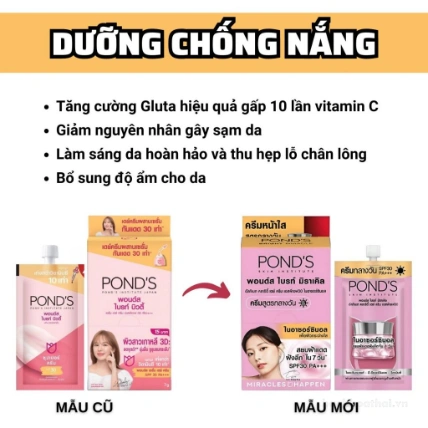 Túi serum dưỡng trắng chống nắng da ban ngày Pond’s Bright Beauty Thái Lan ảnh 11