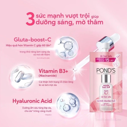 Túi serum dưỡng trắng chống nắng da ban ngày Pond’s Bright Beauty Thái Lan  ảnh 15