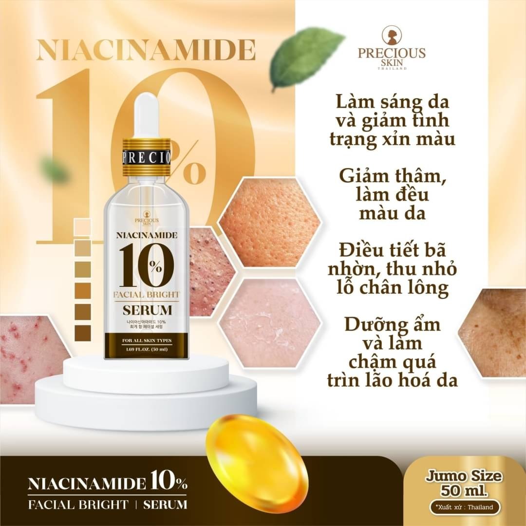 Serum dưỡng trắng da mặt Niacinamide 10% Facial Bright Serum 50ml