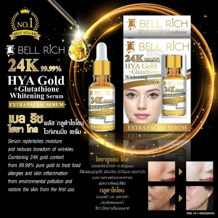 Serum vàng 24K dưỡng trắng da ngăn lão hóa Bell Rich Hya Gold Glutathione  ảnh 6