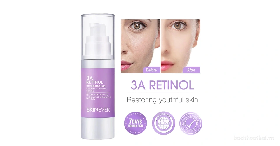 Tinh chất tái tạo da làm mờ nếp nhăn SKINEVER 3A Retinol Renewal Serum