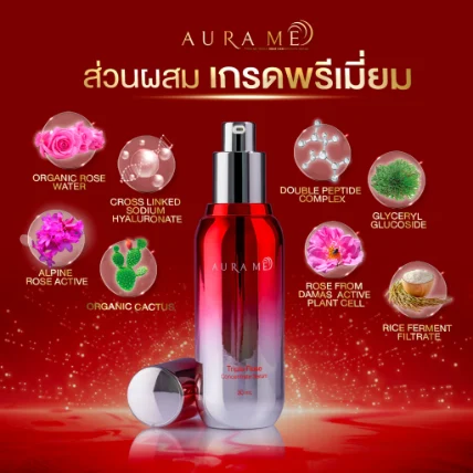 Tinh chất dưỡng ẩm và phục hồi da chiết xuất hoa hồng Aura Me Triple Rose Concentrate Serum  ảnh 3