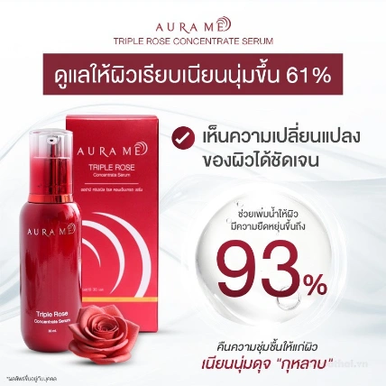 Tinh chất dưỡng ẩm và phục hồi da chiết xuất hoa hồng Aura Me Triple Rose Concentrate Serum  ảnh 4