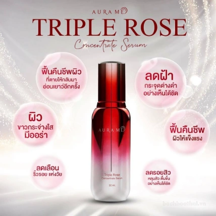 Tinh chất dưỡng ẩm và phục hồi da chiết xuất hoa hồng Aura Me Triple Rose Concentrate Serum  ảnh 7