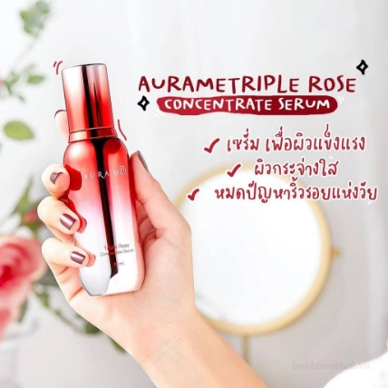 Tinh chất dưỡng ẩm và phục hồi da chiết xuất hoa hồng Aura Me Triple Rose Concentrate Serum  ảnh 9