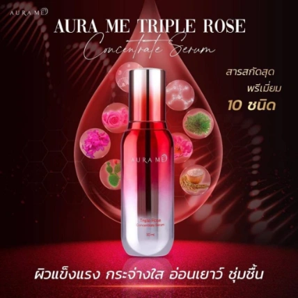 Tinh chất dưỡng ẩm và phục hồi da chiết xuất hoa hồng Aura Me Triple Rose Concentrate Serum  ảnh 12