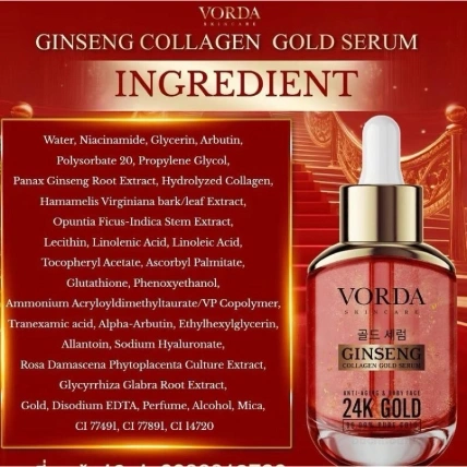 Serum chống lão hóa làm mờ nếp nhăn Vorda Ginseng Collagen Gold  ảnh 5