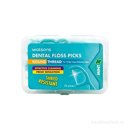 Chỉ nha khoa Watsons Round Thread Dental Floss Picks Thái Lan ảnh 2