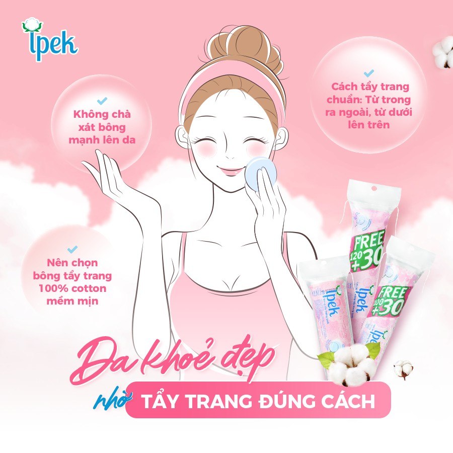 Cận cảnh bông tẩy trang Ipek