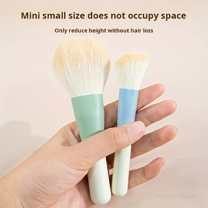 Bộ cọ Mini 10 món cán nhựa túi da PU siêu mịn  ảnh 6