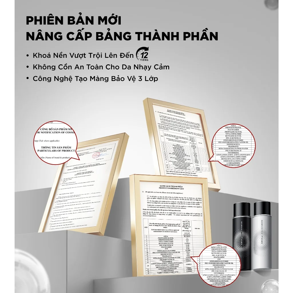 Chi tiết xịt khóa nền Pramy chai đen Matte Finish