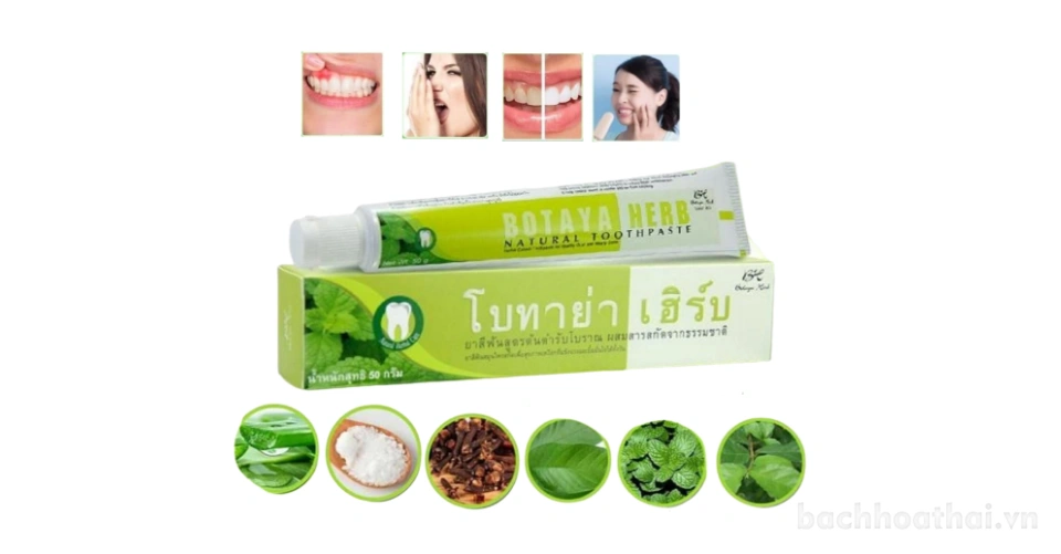 Kem đánh răng thảo dược làm trắng ngăn ngừa các vấn đề răng miệng Botaya Herb Natural Toothpaste