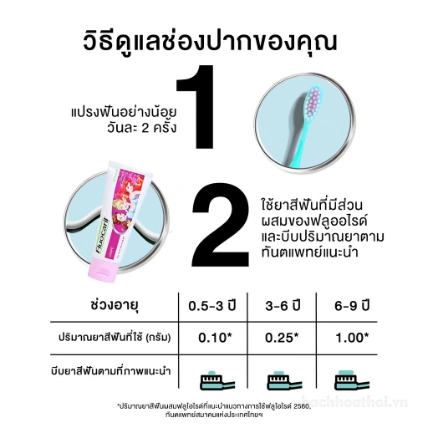 Bộ kem đánh răng và bàn chải trẻ em Fluocaril Brushing Set Thái Lan ảnh 5