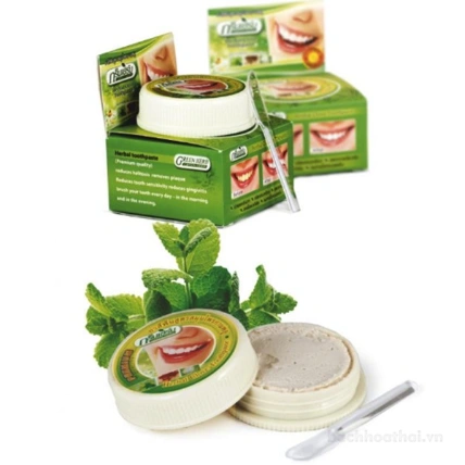 Bộ bột tẩy trắng răng thảo dược thơm miệng Green Herb Herbal Clove Toothpaste  (tặng Coconut Toothpaste) ảnh 6