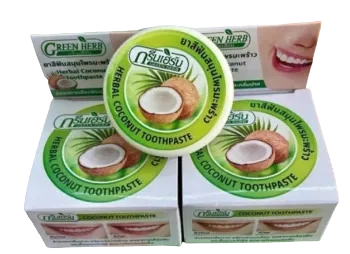 Ảnh sản phẩm Bộ bột tẩy trắng răng thảo dược thơm miệng Green Herb Herbal Clove Toothpaste  (tặng Coconut Toothpaste) 1