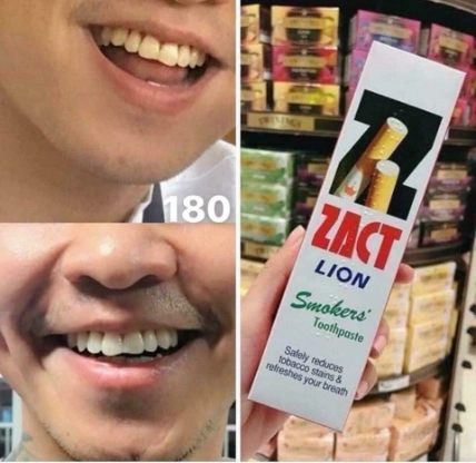 Kem đánh răng giảm vết ố vàng Zact Lion 160g Thái Lan ảnh 8
