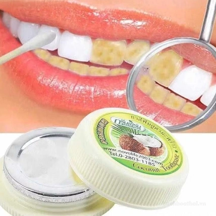 Bột tẩy trắng răng Green Herb Herbal Clove Toothpaste Thái Lan hương dừa và đinh hương   ảnh 7