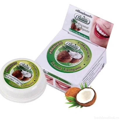 Bột tẩy trắng răng Green Herb Herbal Clove Toothpaste Thái Lan hương dừa và đinh hương   ảnh 9