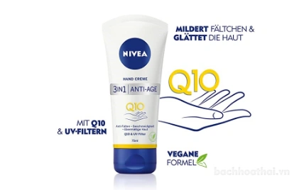 Dưỡng da tay chống nắng Nivea Hand Cream 3 in 1 Anti-age Q10 ảnh 4