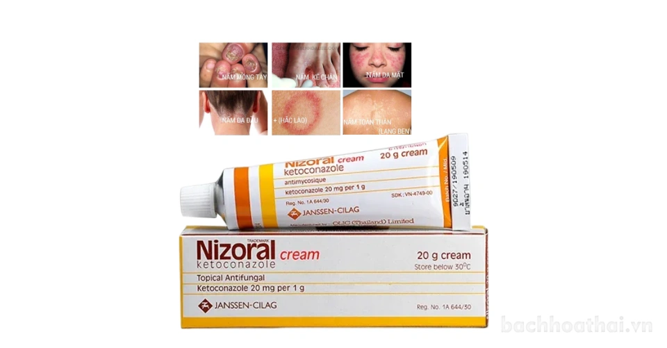 Thuốc trị nấm, ngứa, lang ben Nizo ral Cream Ketoconazole Thái Lan