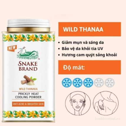 Phấn lạnh Snake Brand Prickly Heat Cooling Powder Thái Lan 140g  ảnh 19