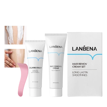 Ảnh sản phẩm Set kem tẩy lông và dưỡng ẩm và phục hồi da Lanbena Hair Removal Cream Set 1