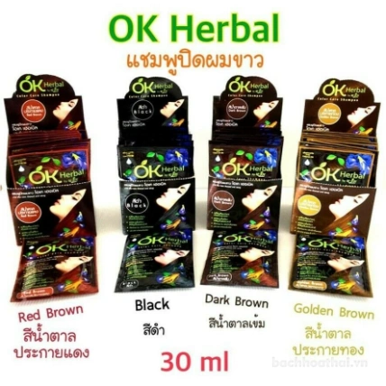 Dầu gội nhuộm màu tóc thảo dược OK Herbal Color Care Shampoo ảnh 11
