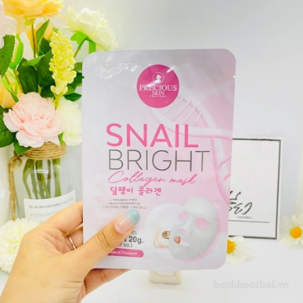 Mặt nạ ốc sên collagen dưỡng da Snail Bright Collagen Mask  Precious Skin Thái Lan ảnh 5