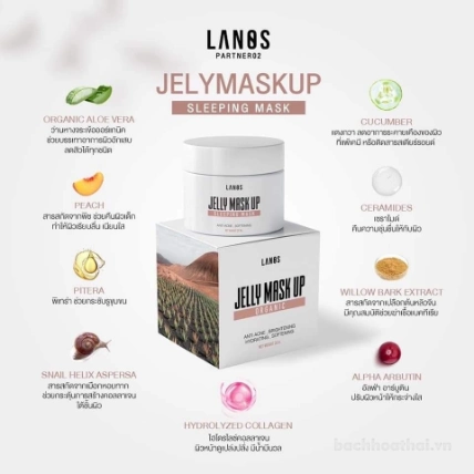 Mặt nạ thạch hữu cơ phục hồi da tổn thương do mụn Lanos Jelly Mask up Organic Thái Lan ảnh 2