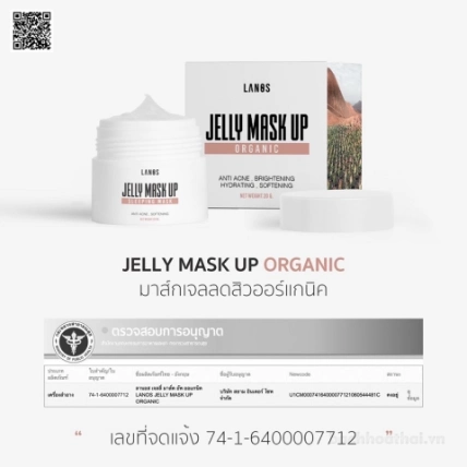 Mặt nạ thạch hữu cơ đánh bay mụn dưỡng trắng da Lanos Jelly Mask up Organic ảnh 10