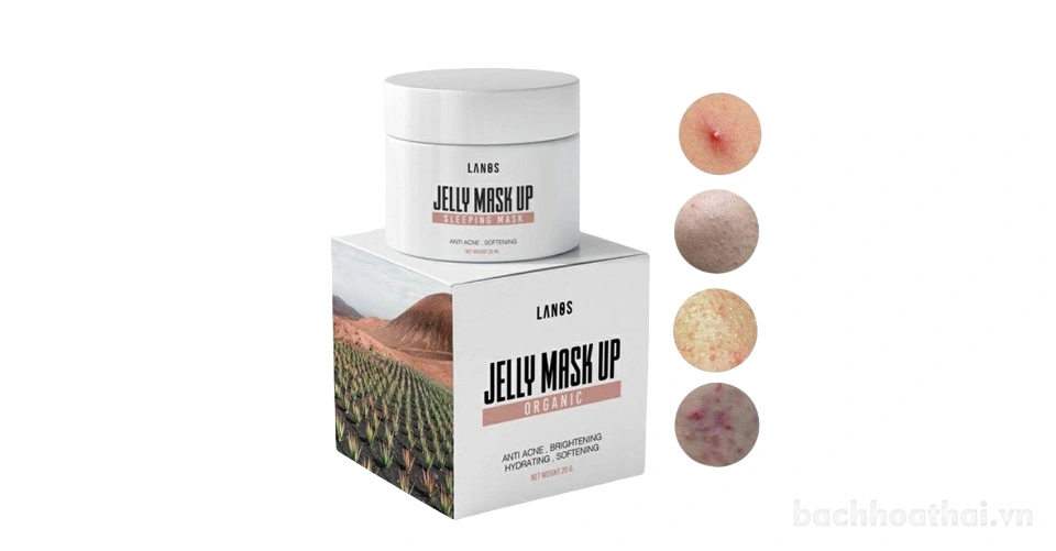 Mặt nạ thạch hữu cơ phục hồi da tổn thương do mụn Lanos Jelly Mask up Organic Thái Lan