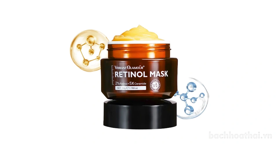 Mặt nạ ngủ VIBRANT GLAMOUR Retinol Mask làm trắng phục hồi da lão hóa