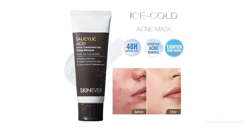 Mặt nạ ngủ cho da mụn SKINEVER Acid Salicylic Ice Sleep Mask